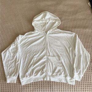 SKIMS White Zip-Up Hoodie